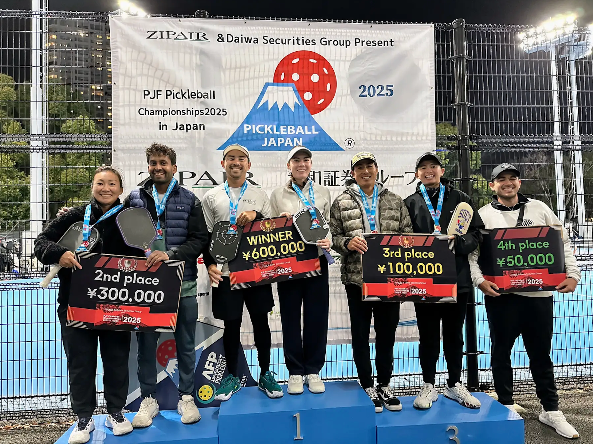 前回大会 ミックスダブルスオープン表彰台