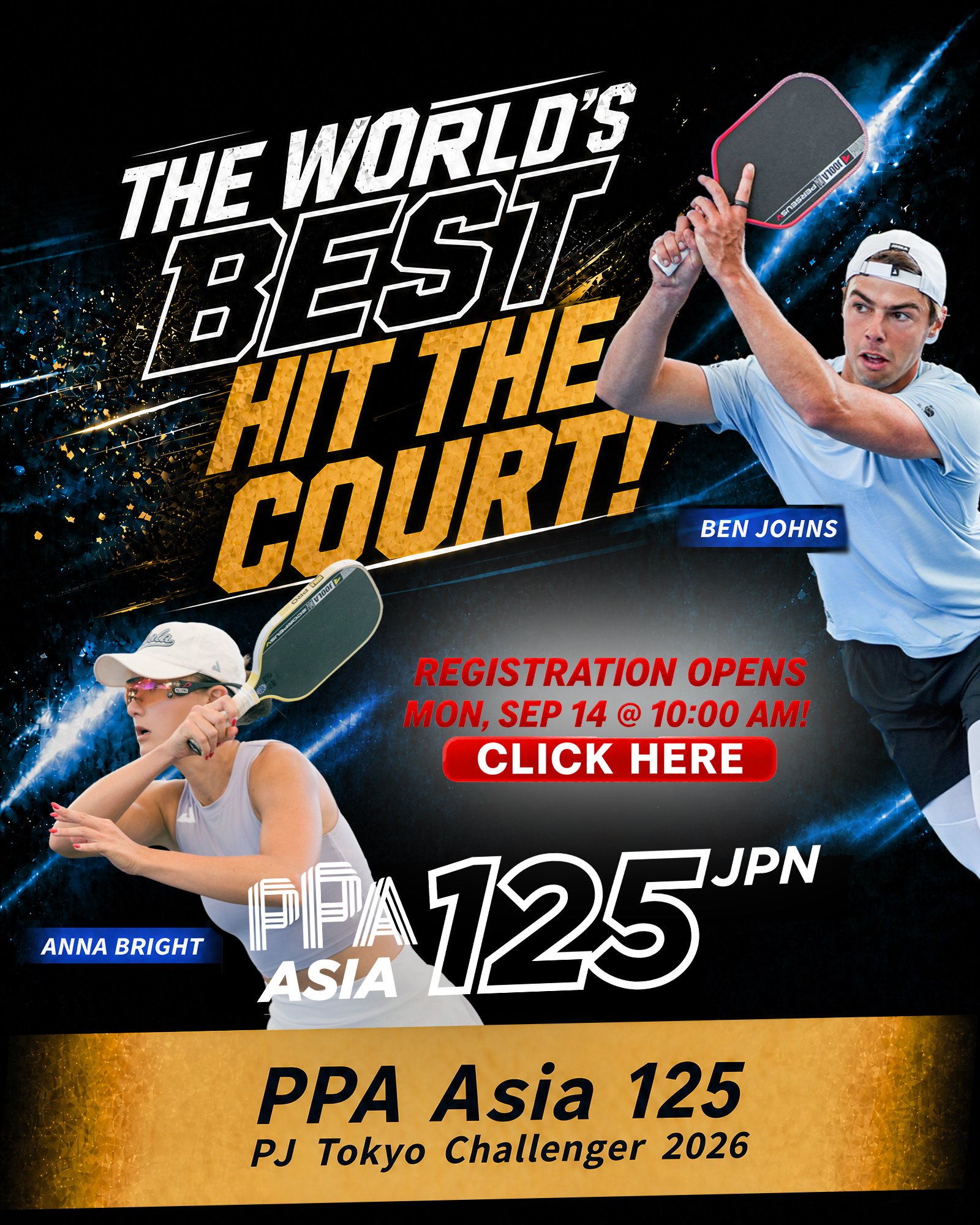 PPA Pickleball Tour Asia Asia 125 — The World's Strongest Have Arrived! Ben Johns & Anna Bright's First Visit to Japan. Japan's First 「PPA Asia 125」